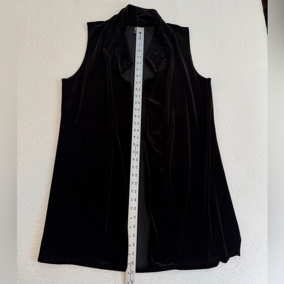 Bobeau Black Velvet Vest size XL long duster - Picture 9 of 9